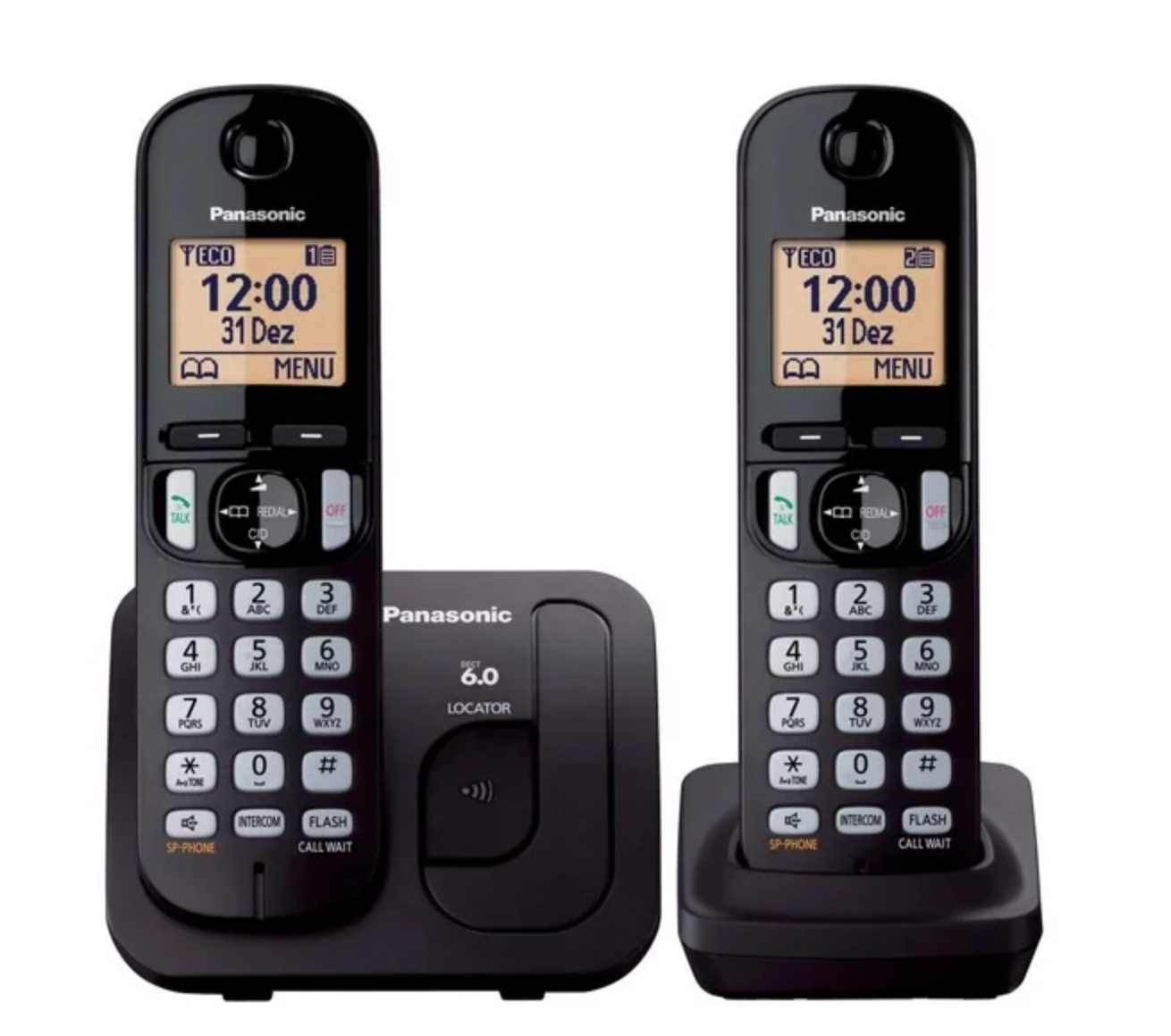 Paquete de 2 Teléfonos Inalámbricos Panasonic con Pantalla LCD