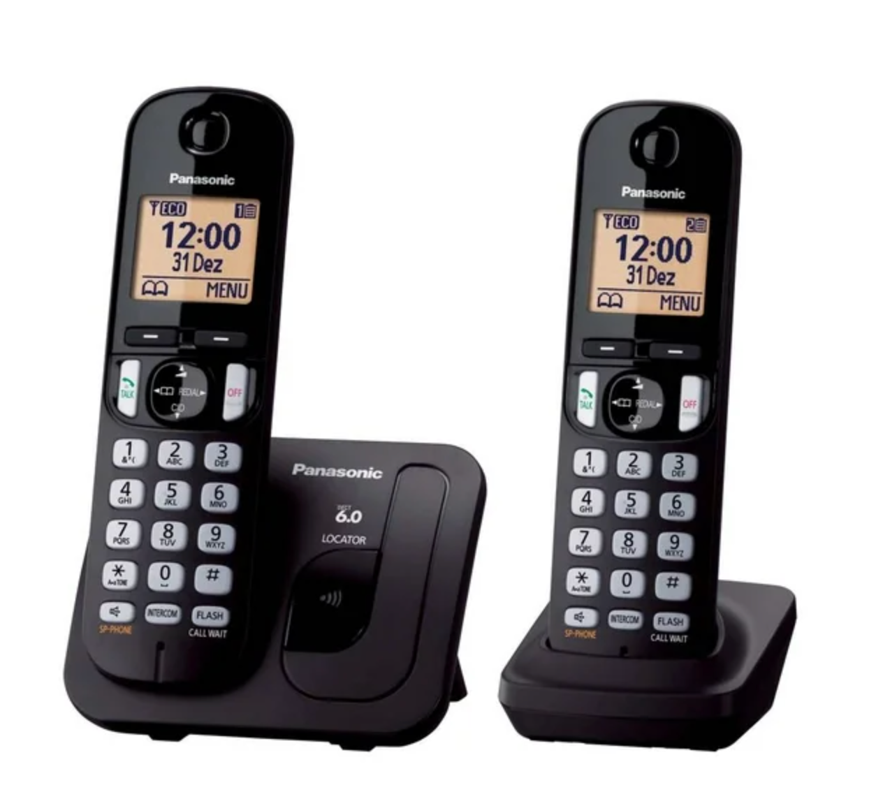 Paquete de 2 Teléfonos Inalámbricos Panasonic con Pantalla LCD