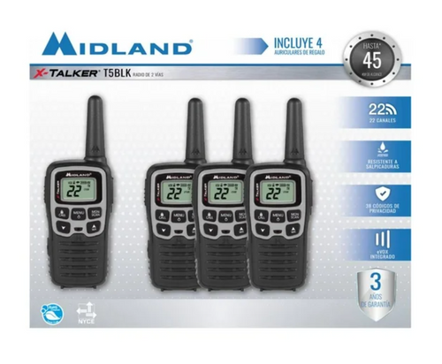 10 Pzas Radio 2 Vías Midland 4 Piezas Walkie Talkie