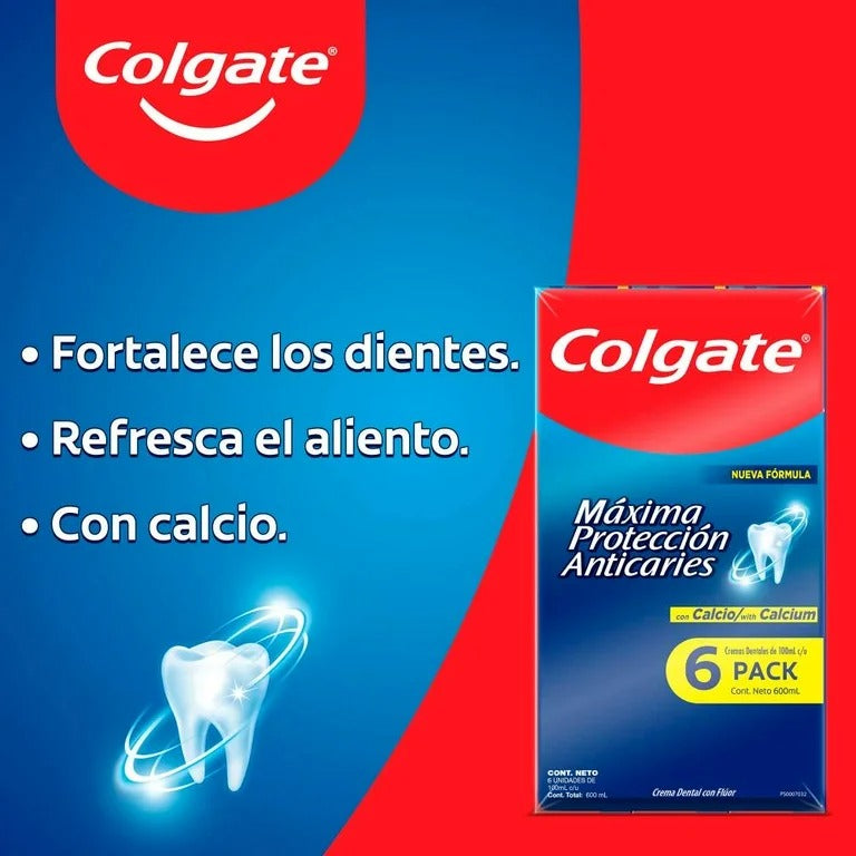Colgate Original Maxima Protección Anticaries 6pz De 100ml