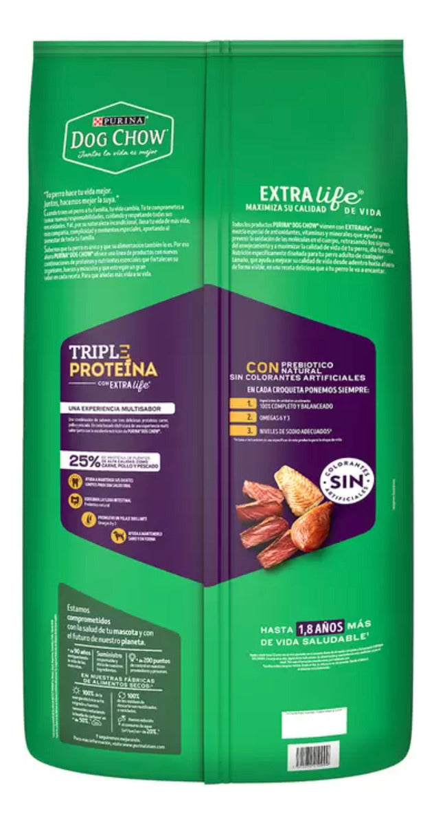 Croqueta Dog Chow Perro Triple Proteina Nutriplus 18 Kg