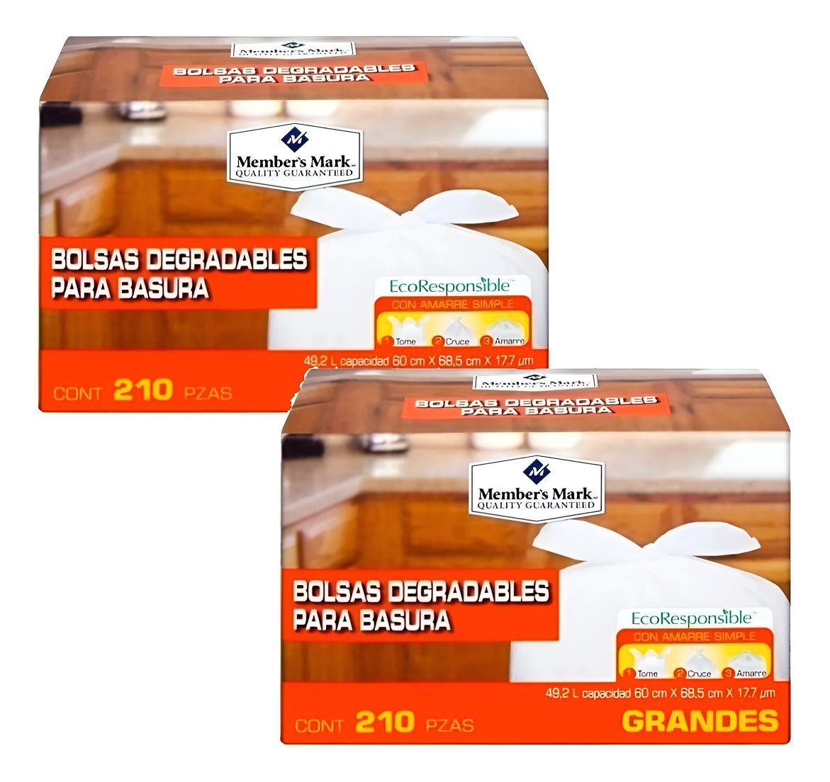 2 Pack Bolsas De Basura Grandes Member´s Mark (420 Bolsas)