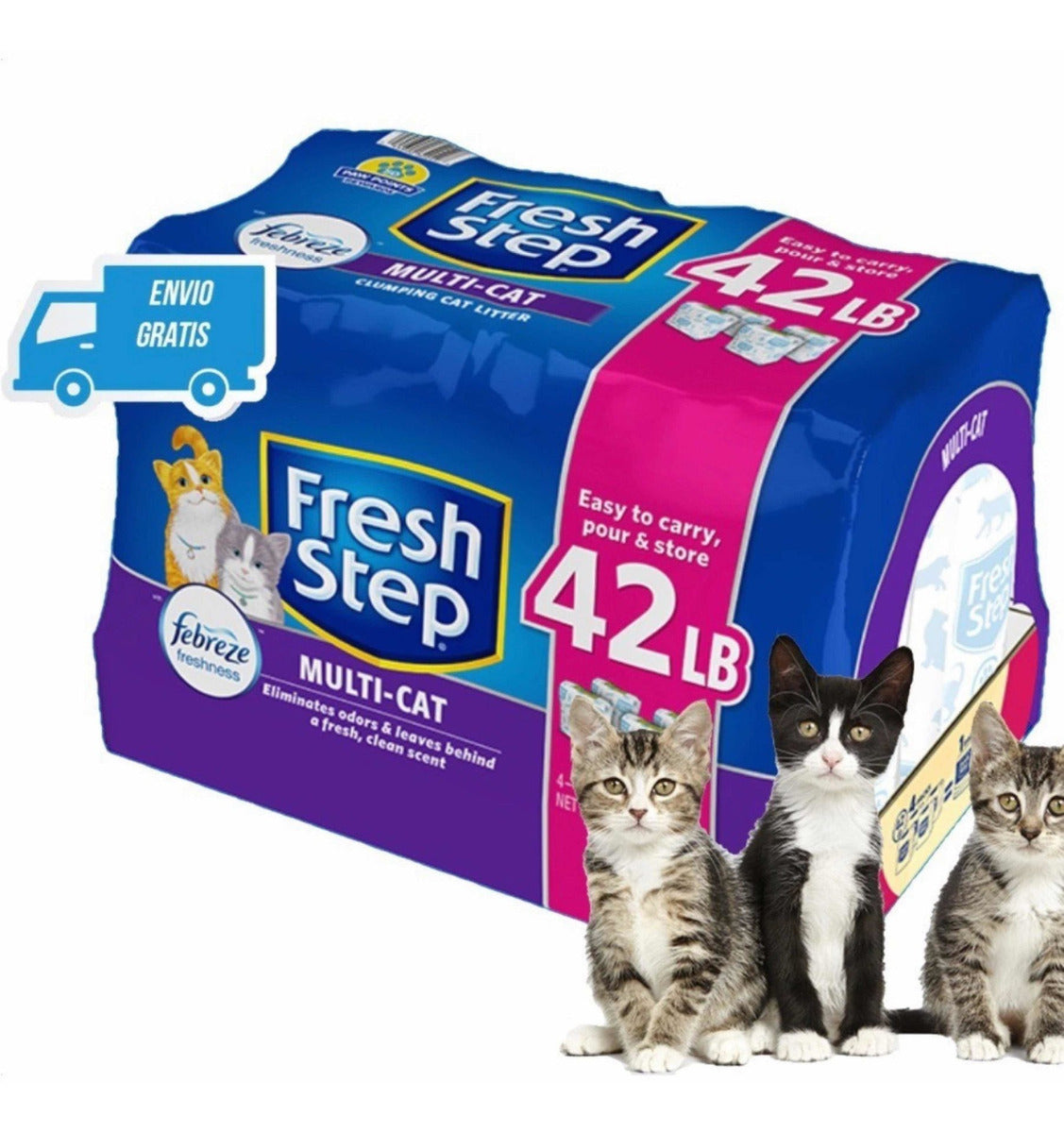Arena Para Gatos Fresh Step Con 4 Pzas De 4.98 Kg C/u