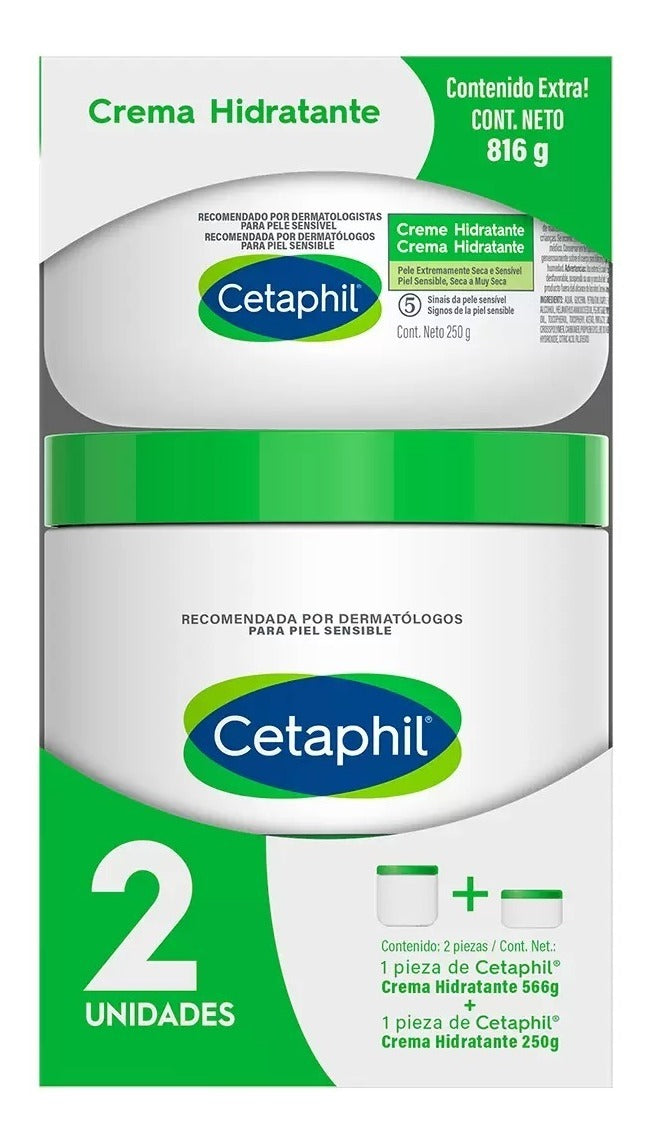 Cetaphil, Paquete Crema Hidratante 566g + 250g (piel Seca)