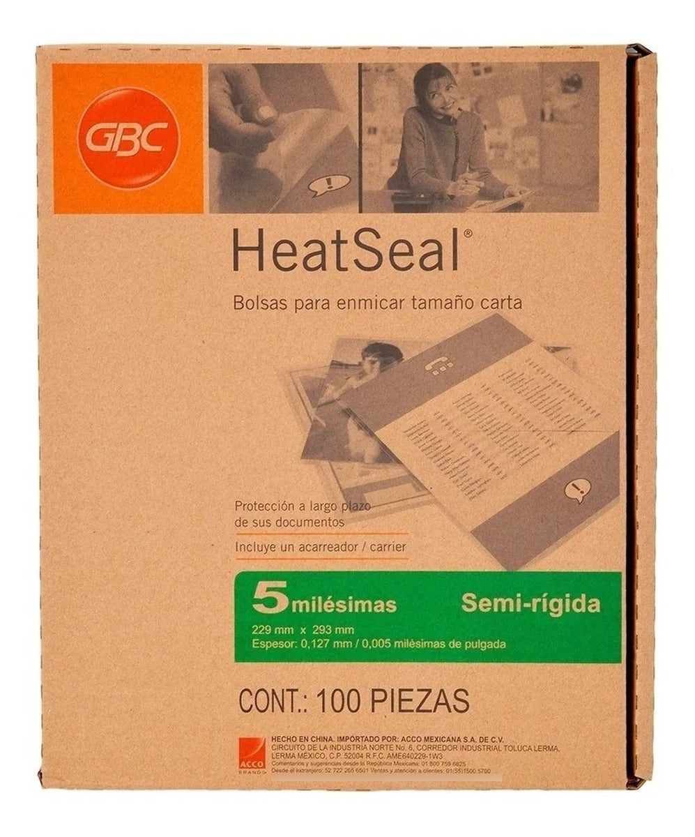 Micas Gbc Para Enmicar Carta 5 Mil 100 Piezas Semi Rígida