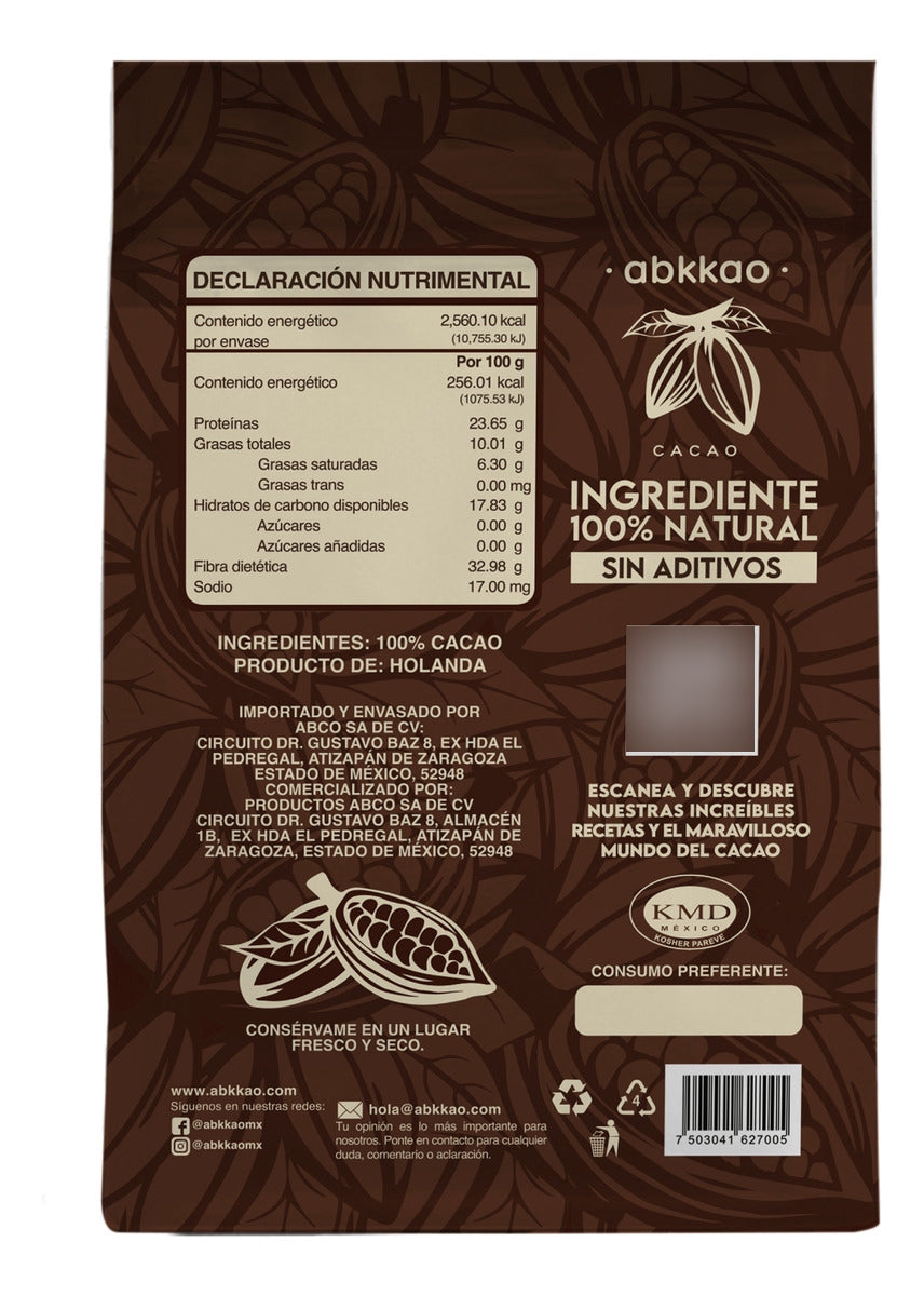 Cacao En Polvo Puro Abkkao De 1 Kg