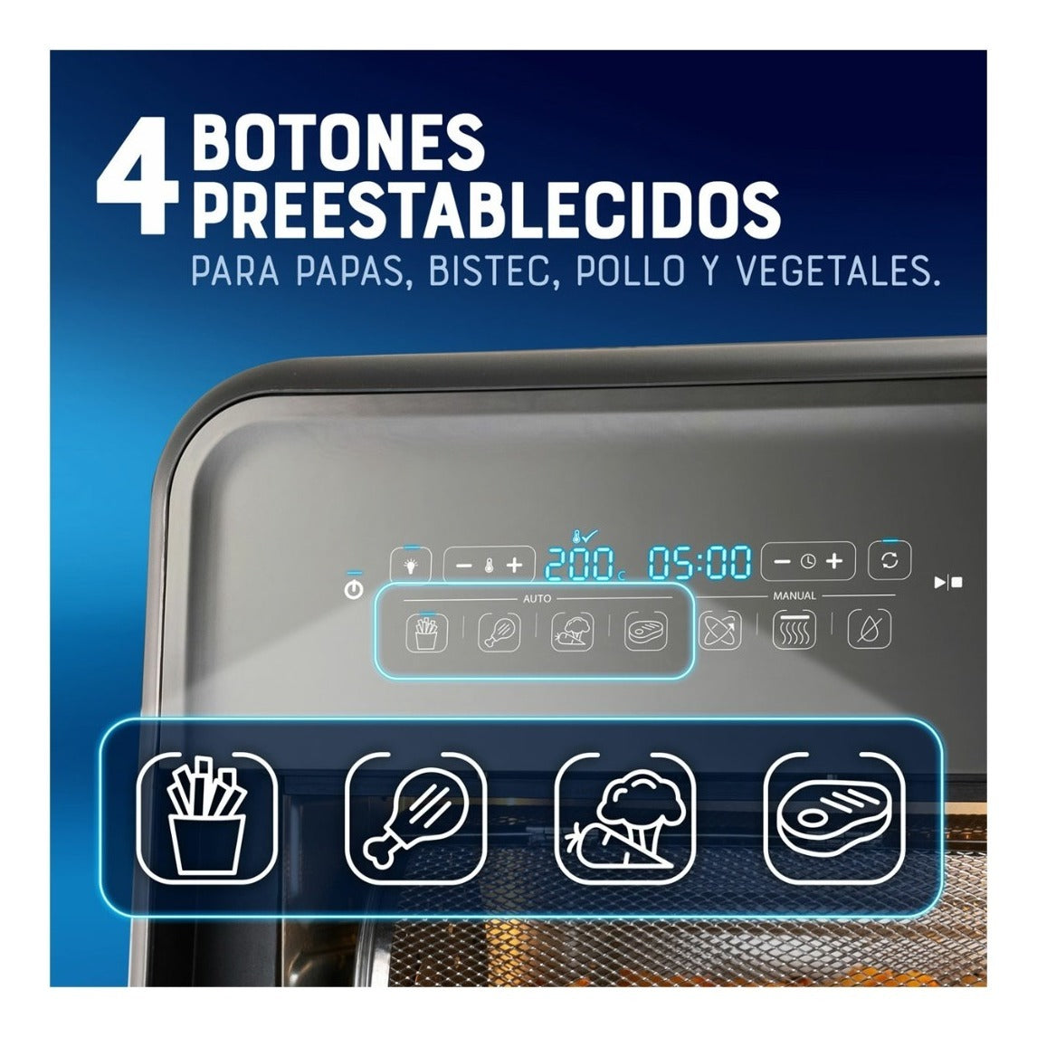 Super Freidora De Aire Oster Ckstafov3 10l Color Negro