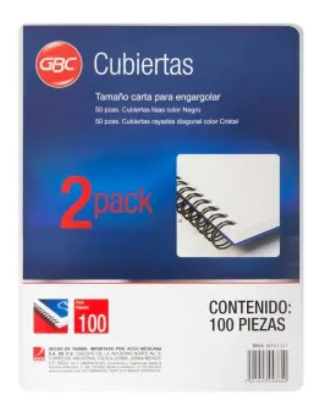 Cubiertas Para Engargolar Acco Gbc Tamaño Carta 100 Piezas