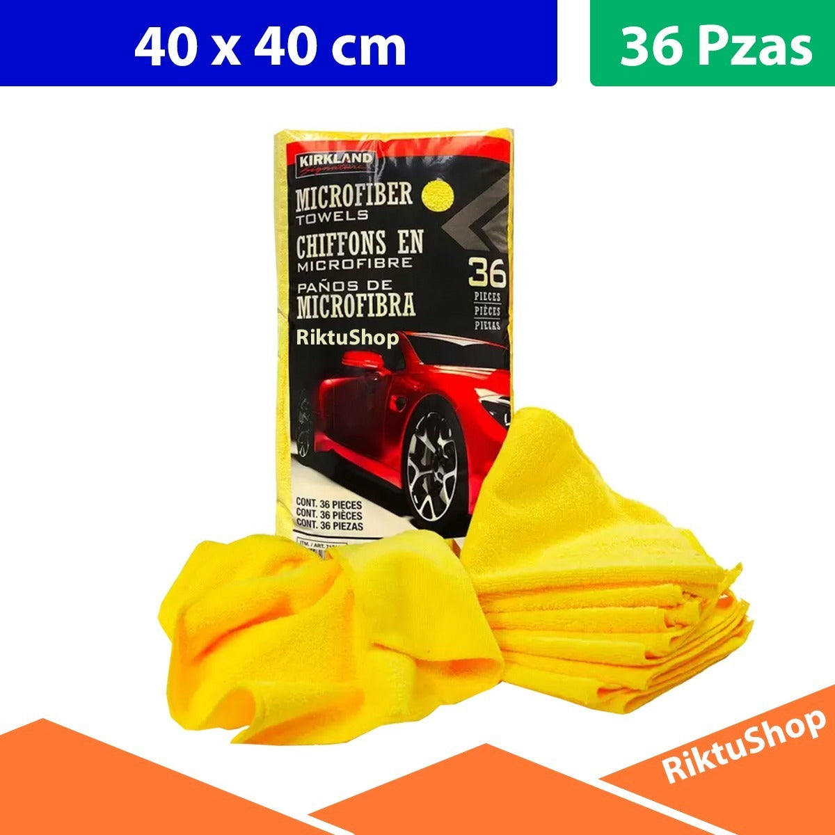 Toalla Microfibra Trapo Kirkland Paq 36 Paños Afelpados
