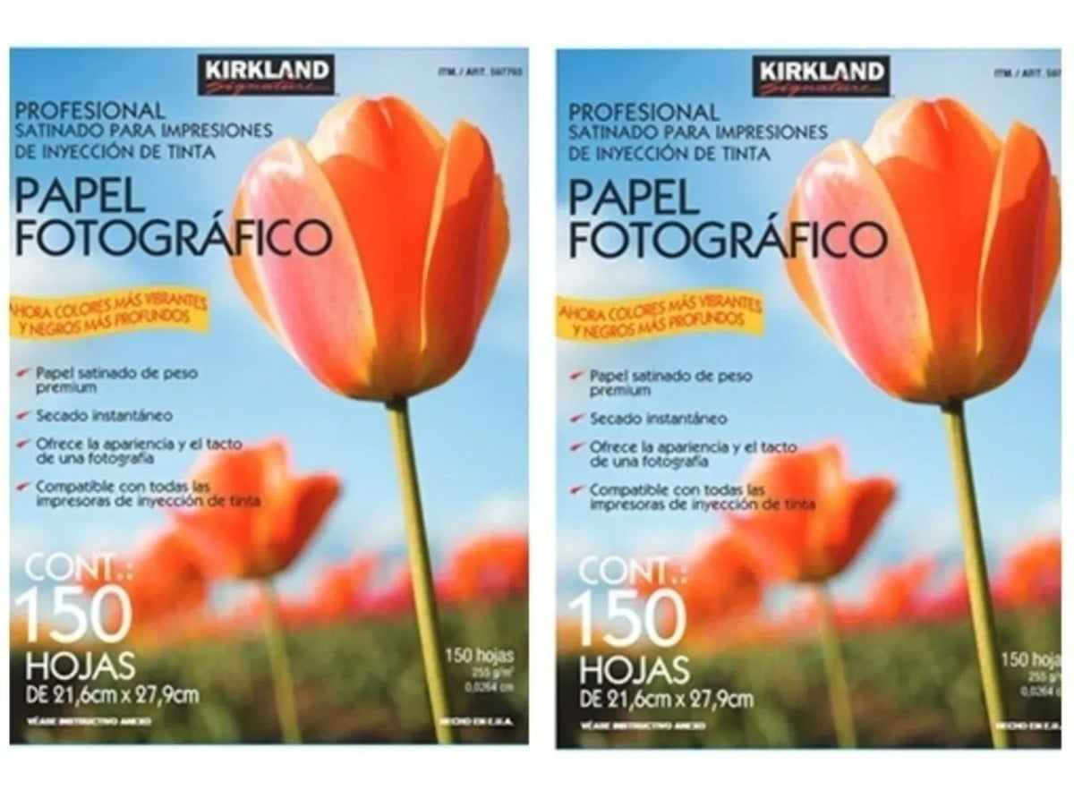 2 Pack Papel Fotográfico (total: 300 Hojas T Carta) Kirkland