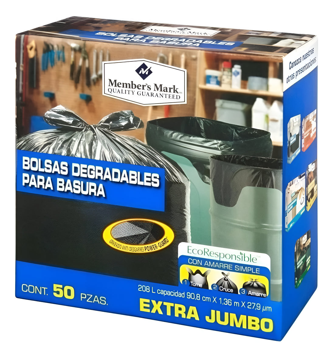 Bolsas De Basura Extra Jumbo Member´s Mark (50 Bolsas) 208 L