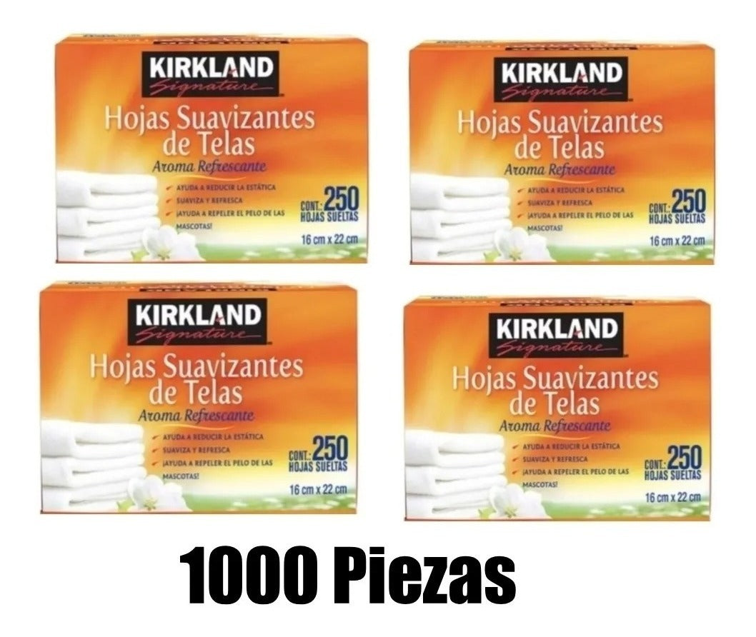 1000 Piezas Hojas Suavizantes De Telas Secadora Kirkland