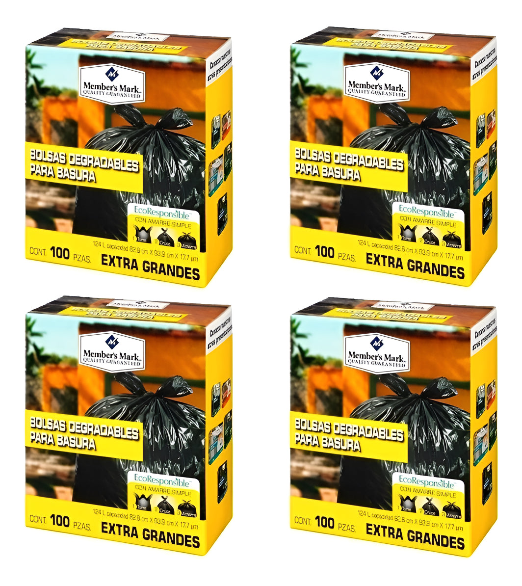 4 Pack Bolsas De Basura Extra Grande Members Mark 400 Bolsas