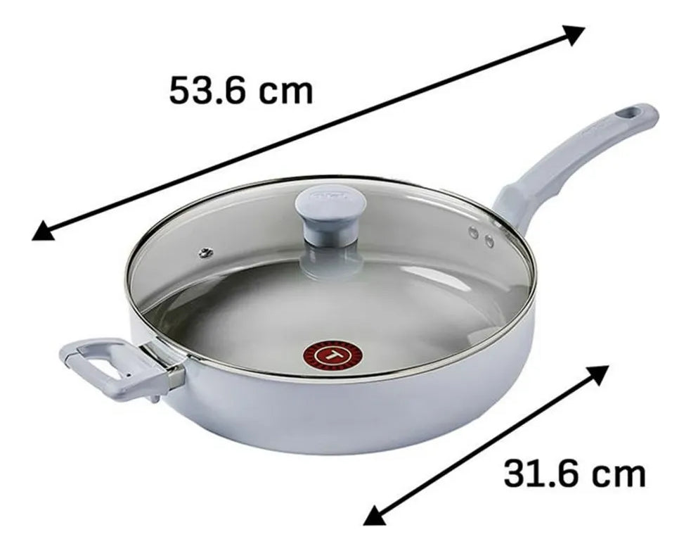 Sartén Jumbo Cooker T-fal Ceramic Refresh 30 Cm Con Tapa