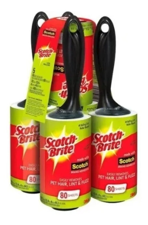 60  Pack De Quita Pelusa Rodillos Scotch Brite 95 Hojas
