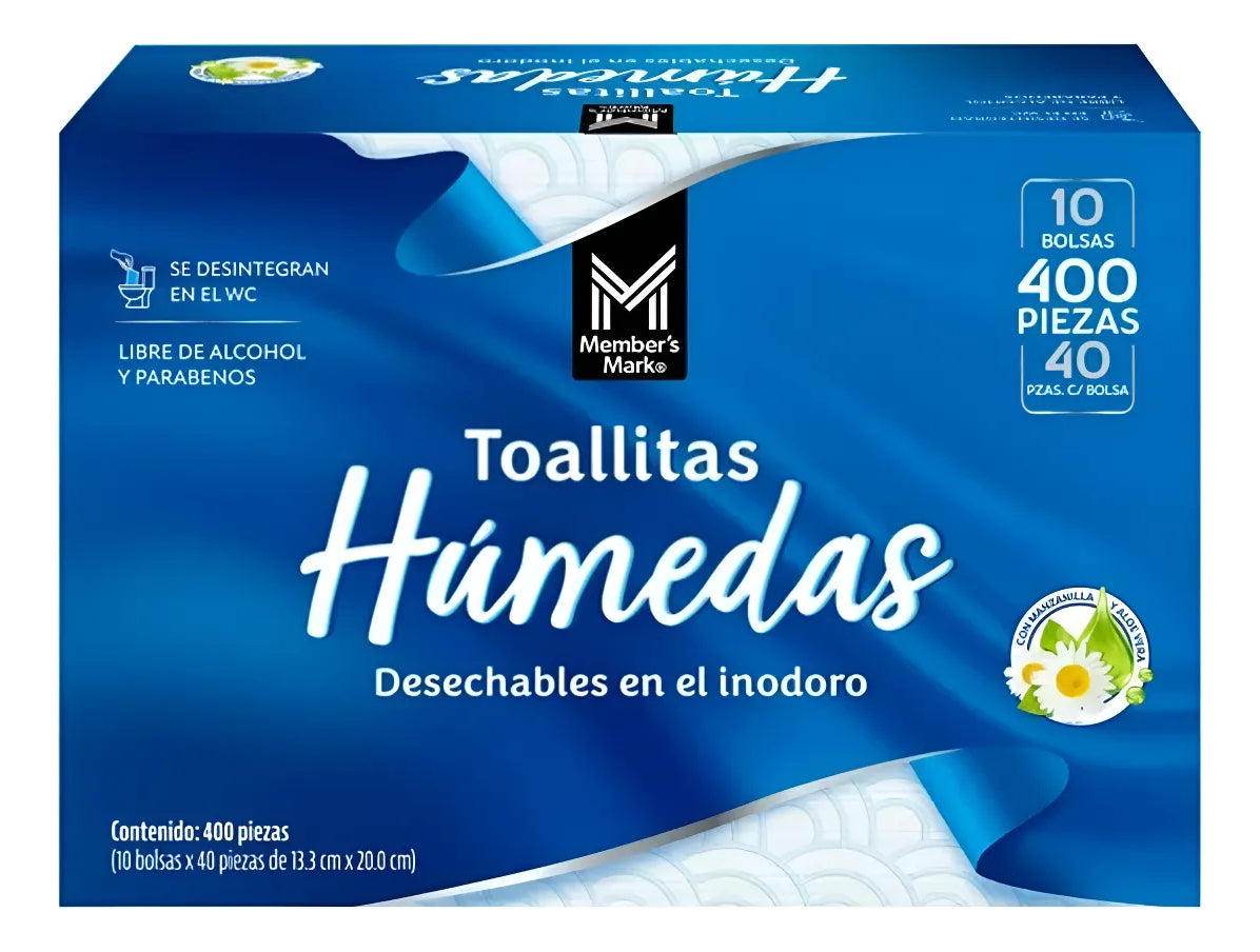 Toallitas Húmedas Desechables En El Inodoro Caja Con 400 Pz