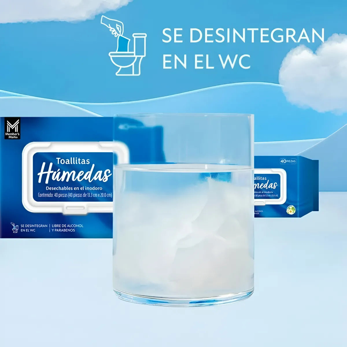 Toallitas Húmedas Desechables En El Inodoro Caja Con 400 Pz