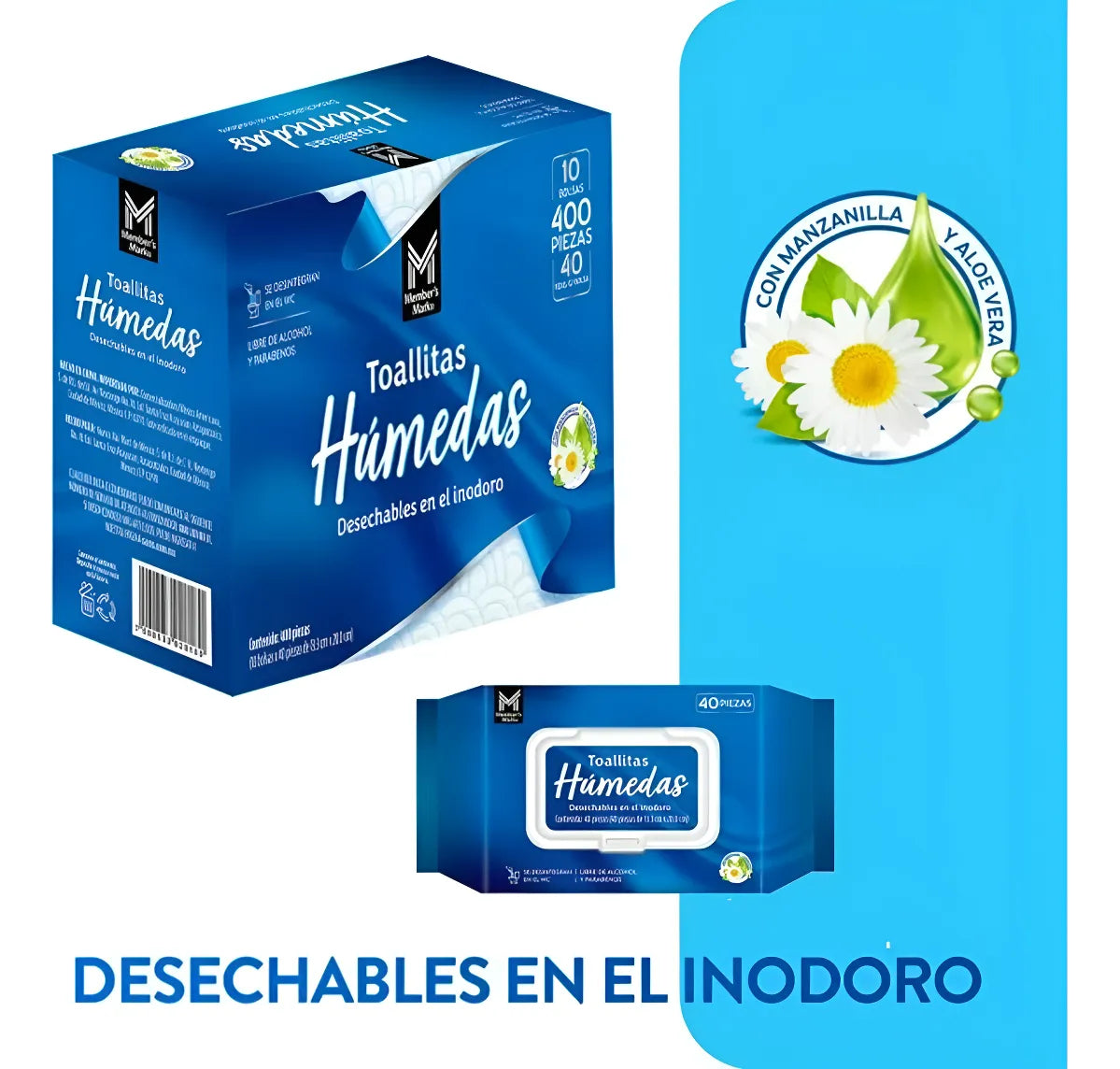 Toallitas Húmedas Desechables En El Inodoro Caja Con 400 Pz