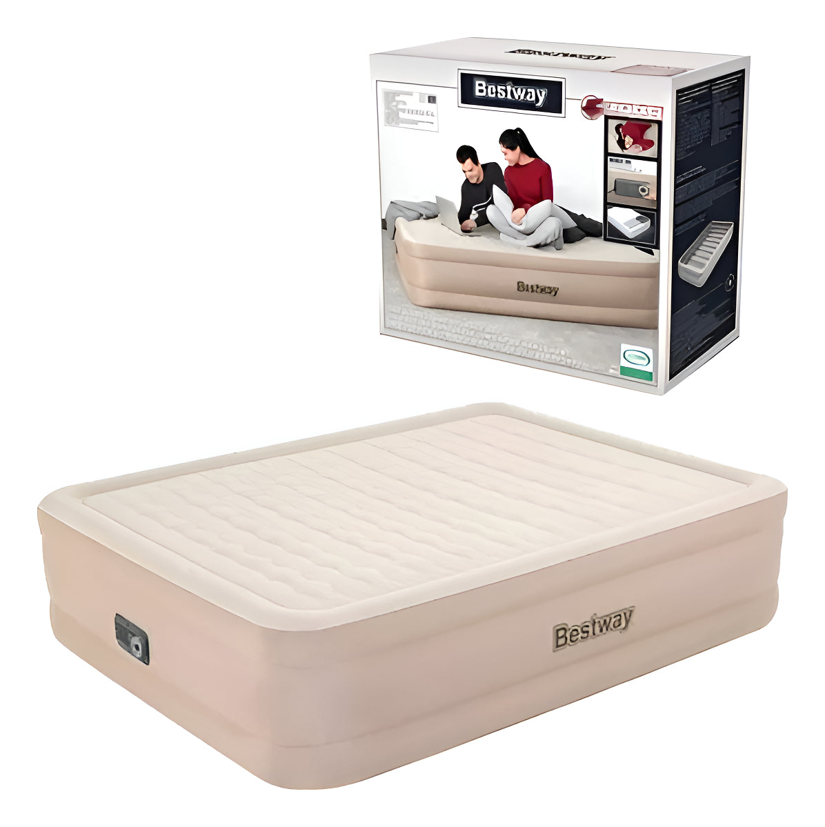 Colchón Cama Inflable Queen Size Con Bomba Eléctrica Bestway