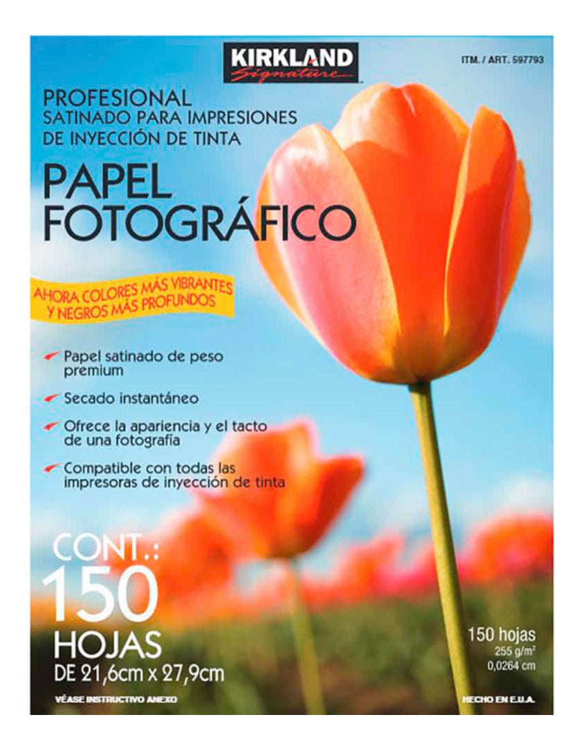 4 Pack Papel Fotográfico Kirkland