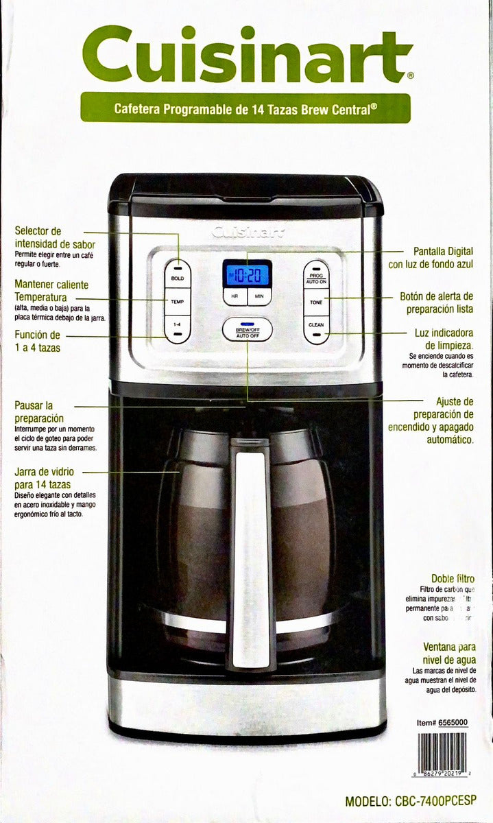 Cafetera Cuisinart Programable De 14 Tazas (2.07 L) Doble Fi