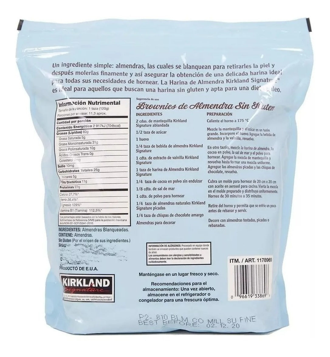 10 Bolsas - Harina De Almendra Blanqueada Kirkland - 13.6 Kg