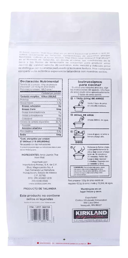 Arroz Jazmín Kirkland Signature 8 Kg