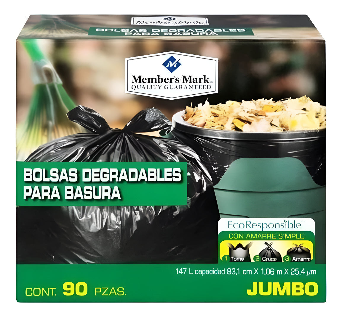 Bolsas De Basura Jumbo Member´s Mark (90 Bolsas) 147 Litros