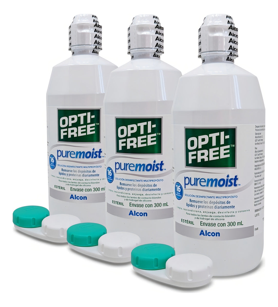 3 Pack Solución Lentes De Contacto Optifree Pure Moist 300ml