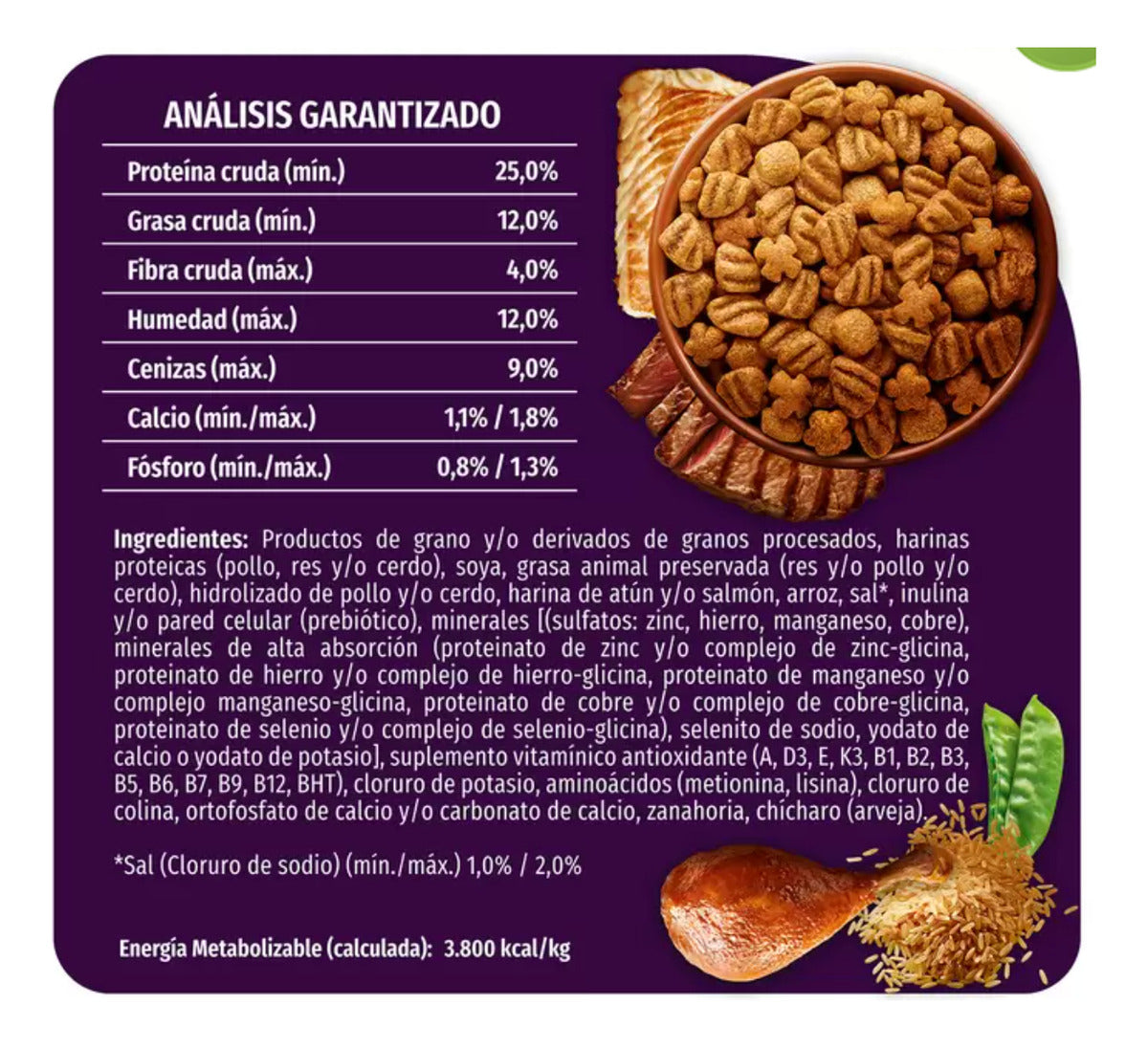 Croqueta Dog Chow Perro Triple Proteina Nutriplus 18 Kg