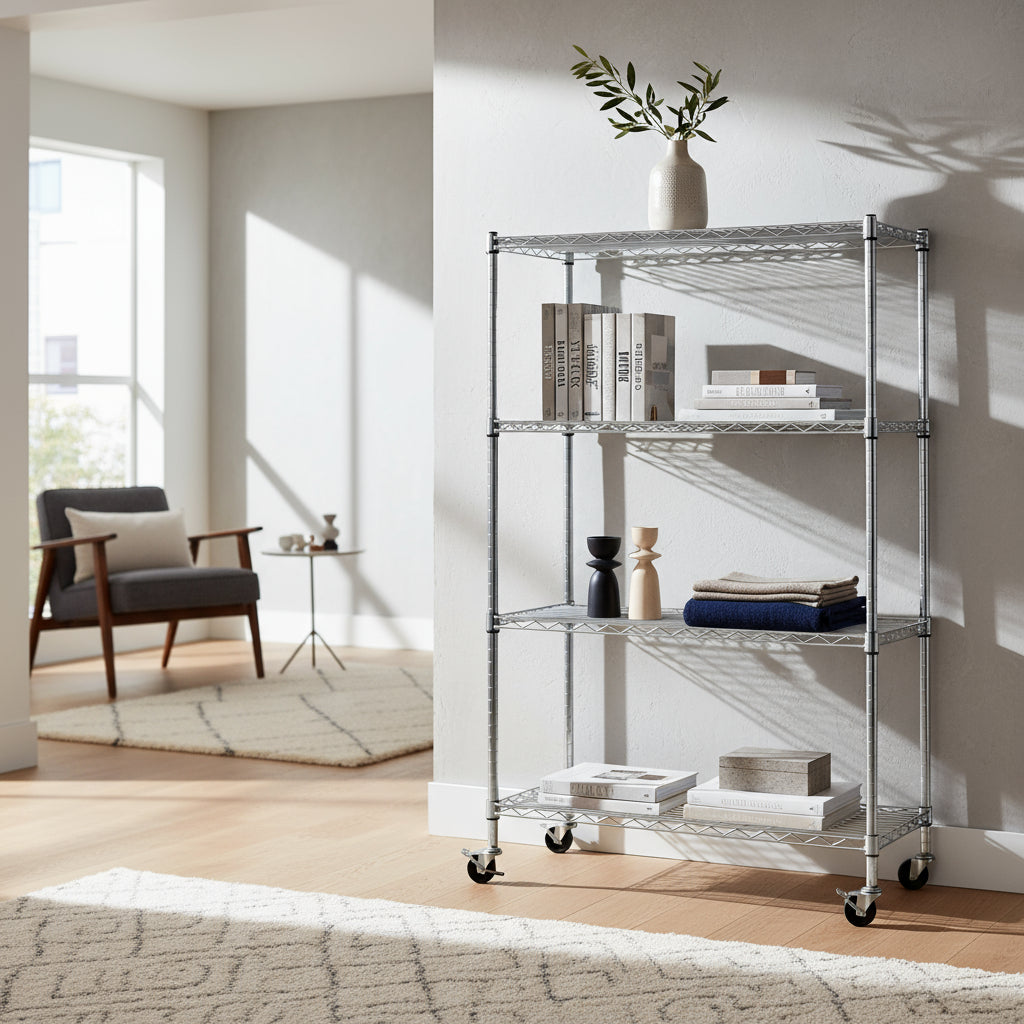 Rack Estante Anaquel Cromado 4 Niveles Acero Inoxidable