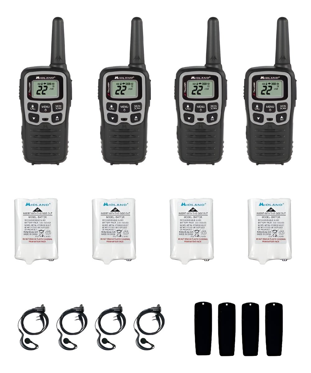 Set De Radios 2 Vías Midland T5blk 4 Pzas Color Gris