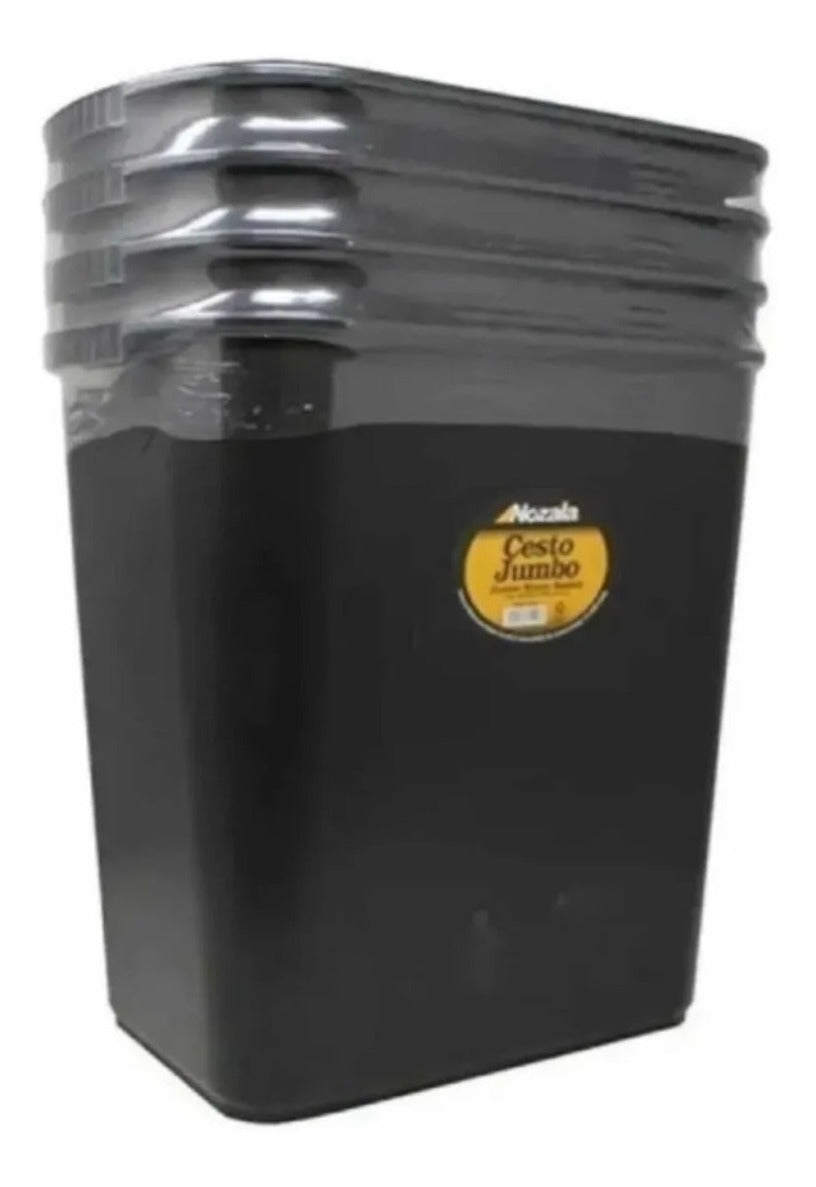 Contenedor De Basura Negro 4 Piezas Jumbo Nozala Bote, Cesto
