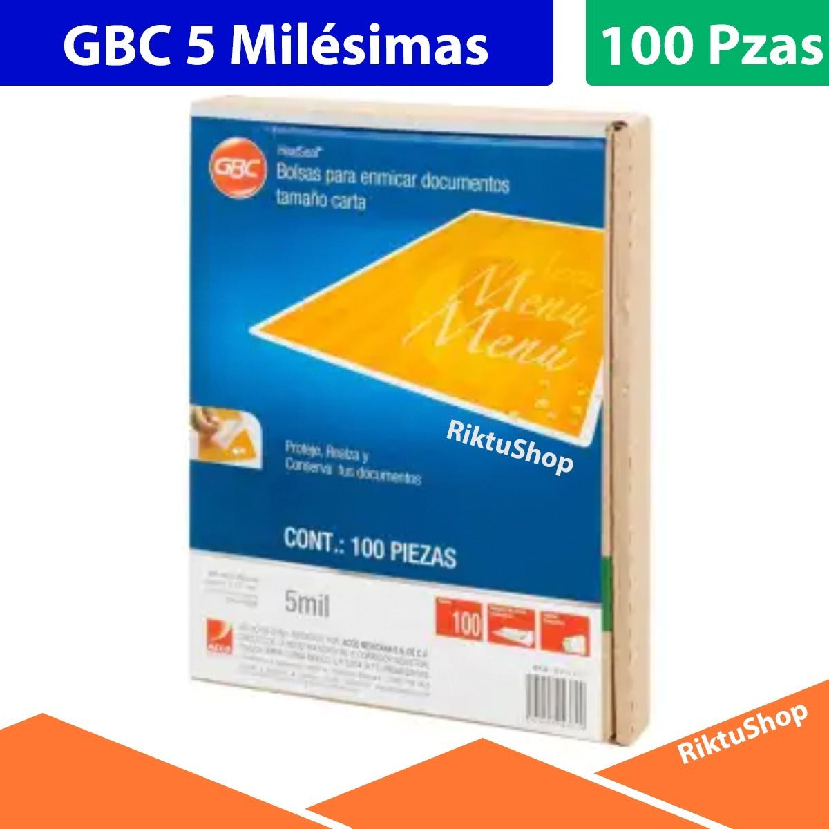 Micas Gbc Para Enmicar Carta 5 Mil 100 Piezas Semi Rígida
