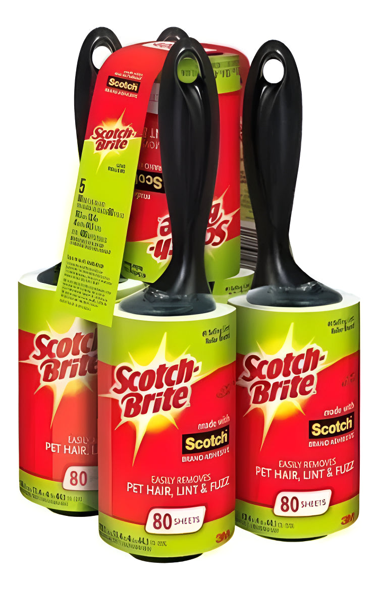 12  Pack De 5 Quita Pelusa Rodillos Scotch Brite 80 Hojas