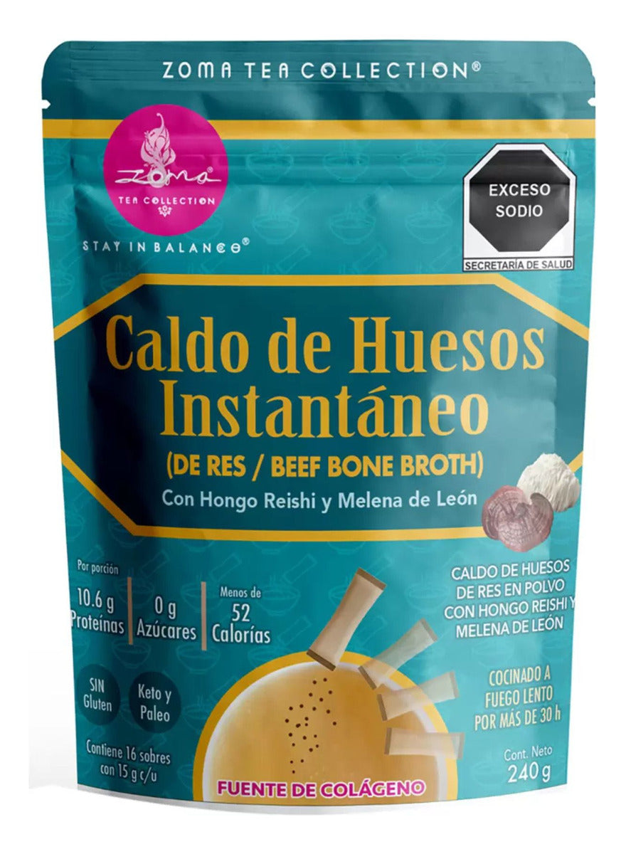 Caldo De Huesos De Res Instantáneo En Polvo Zoma Tea 16 Pz