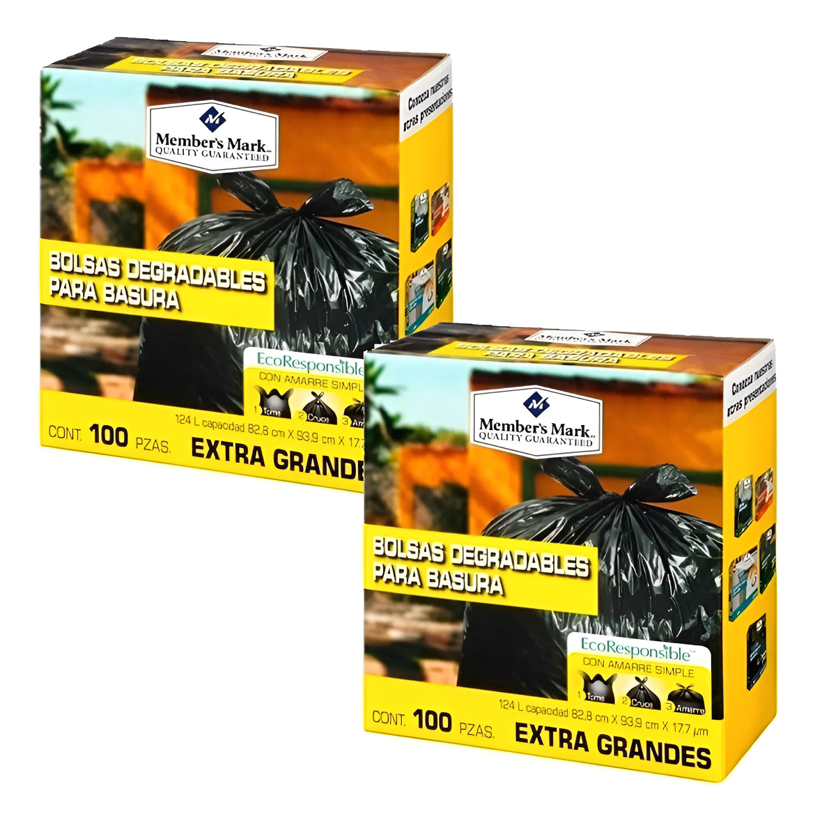 2 Pack Bolsas De Basura Extra Grande Members Mark 200 Bolsas