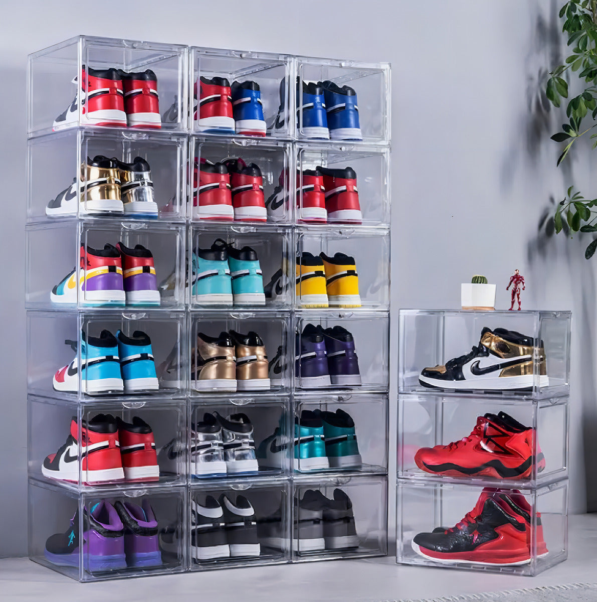 Cajas Zapatos Tenis Apilable Premium Transparente 8 Pzs