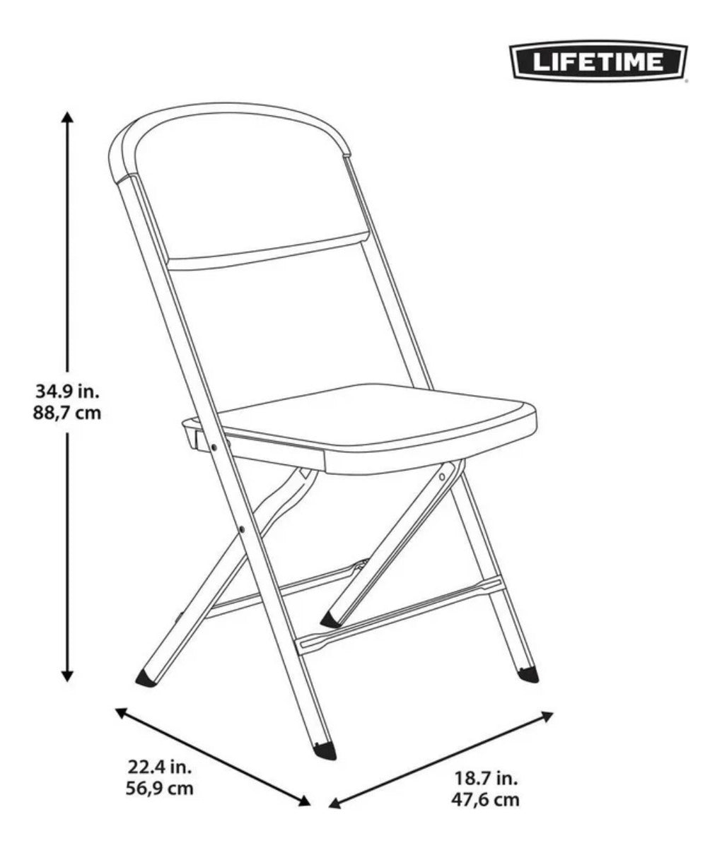 Silla Plegable Negra Lifetime 1 Persona Exteriores Jardín