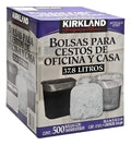 500 Bolsas Plástico Basura Cestos Oficina Casa 37lt Kirkland