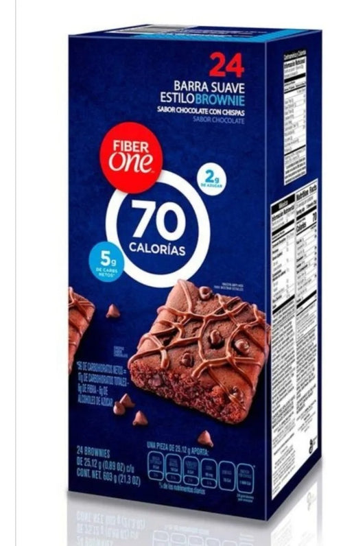 24 Barras Suave Tipo Brownies Fiber One 70 Calorías 603g