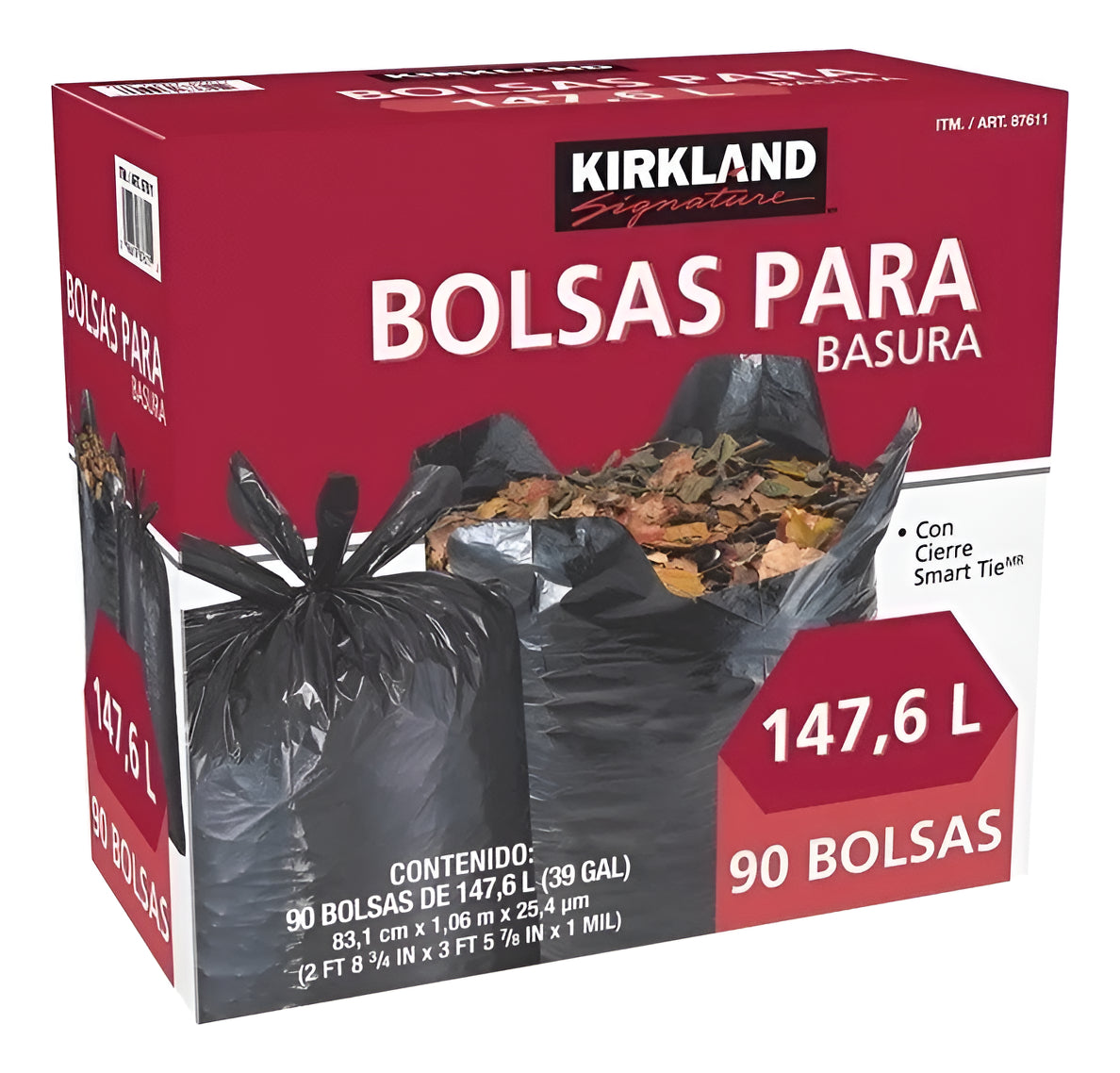Kirland Signature, Bolsas Para Basura De Plástico 90 Piezas