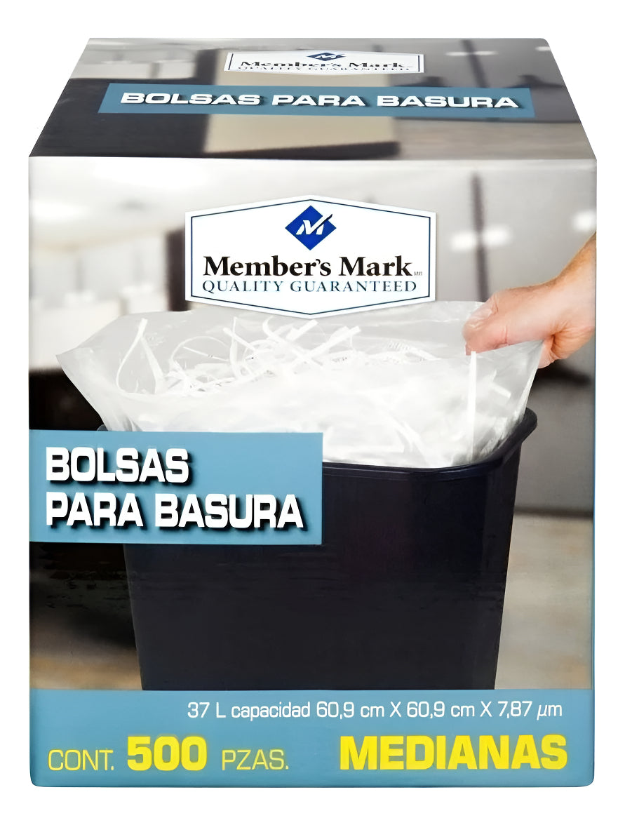 Bolsas De Basura Medianas Member´s Mark (500 Bolsas) 37 L
